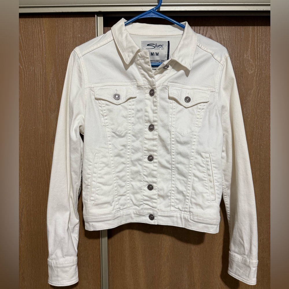 Silver Jeans Co. White Denim Jacket